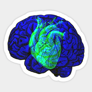 Brain&Heart Interactive Green&Blue Filter T-Shirt By Red&Blue Sticker